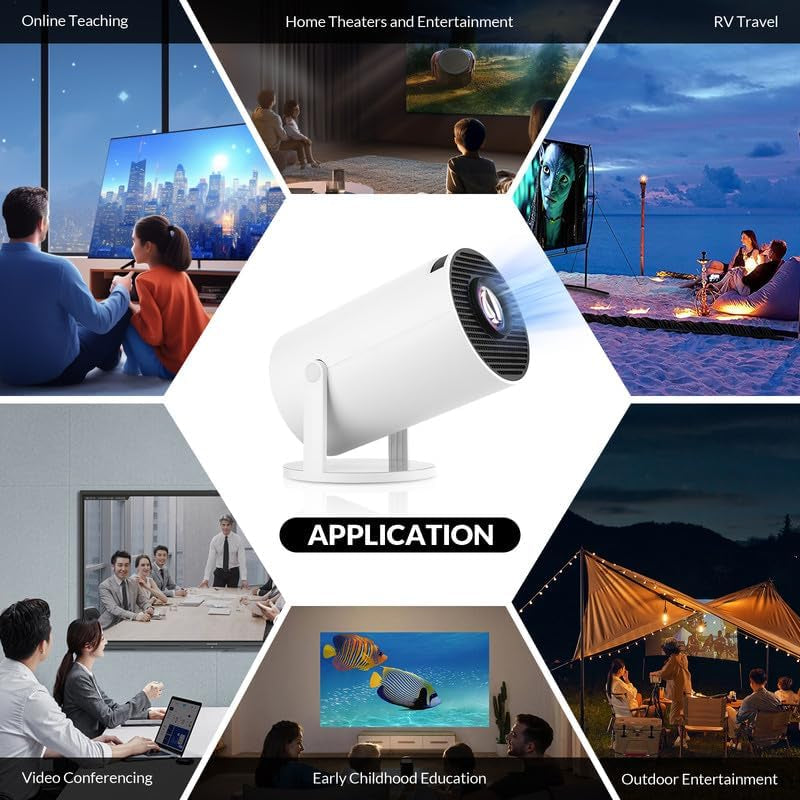 HY300 PRO+ LCD Smart Short Throw Projector for Home Theater