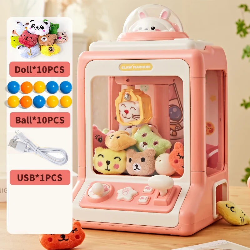 Kids DIY Electric Claw Machine Girl Grab Mini Doll Clip Egg Music Crane Game Education Children Toy for 3 Year Gifts