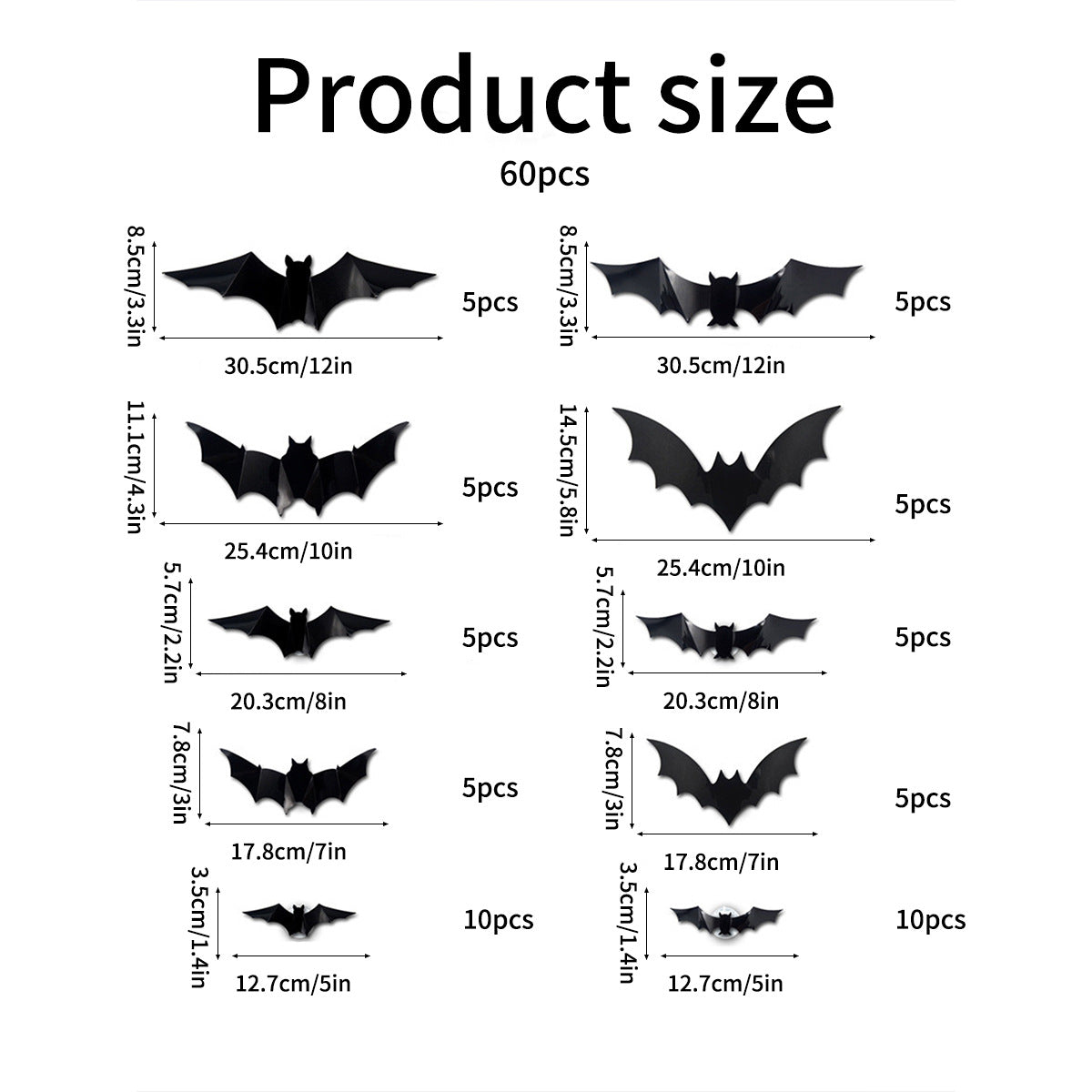 Halloween LED Flashing Bat Wall Stickers