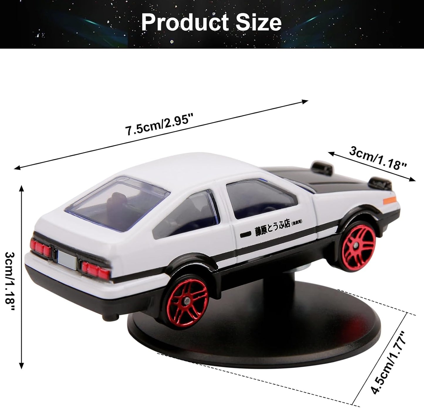 Car Drift Dashboard Ornament, Alloy Drifting Spin AE86 Model Mini Car Interior Dash Decoration Dynamic Rotate Auto Interior Accessories, Vehicleturn and Follow Drift
