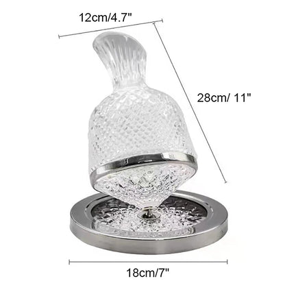 High Grade Crystal Glass 360 Rotating Decanter Tumbler 1500Ml Decanter Wine Dispenser Aerator Mirror Jug Gift Bar Decoration