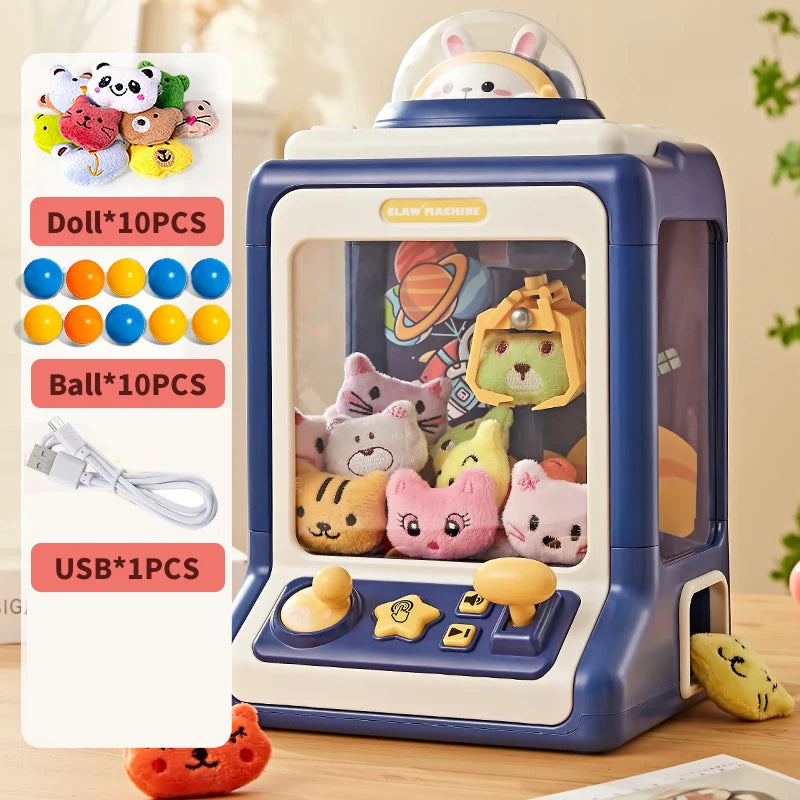 Kids DIY Electric Claw Machine Girl Grab Mini Doll Clip Egg Music Crane Game Education Children Toy for 3 Year Gifts