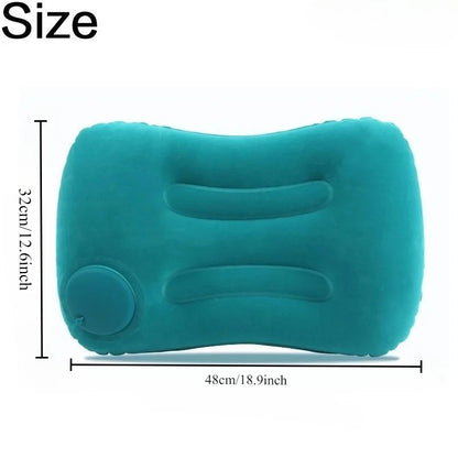 Flocked Inflatable Square Air Pillow Ultralight Portable Travel Cushion, Multifunctional Foldable Camping Pillow for Airplane Ca