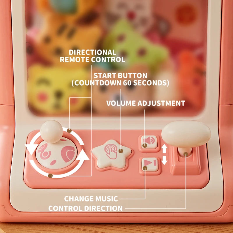 Kids DIY Electric Claw Machine Girl Grab Mini Doll Clip Egg Music Crane Game Education Children Toy for 3 Year Gifts