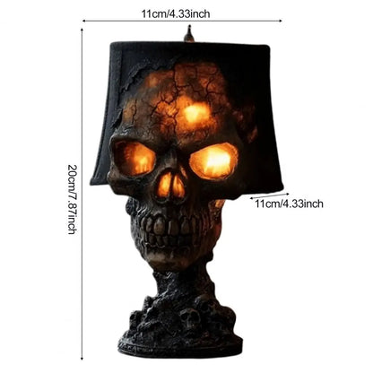 Spooky Halloween Skull Desk Lamp: Lava Stone Style with LED Light, Ideal for Party Mantel Decoration & Unique Room Accent