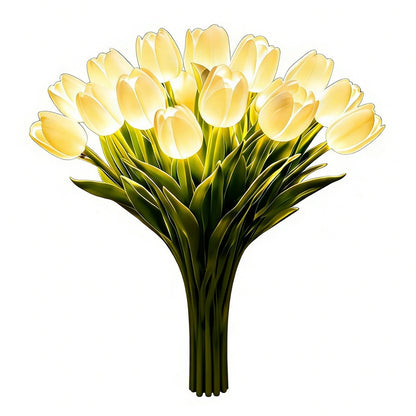 15Pcs Radiant Romantic Tulip Light Warm Light Flower Shaped Ambient Lamp Adjustable Tulip Night Light for Bedroom Bedside Decor