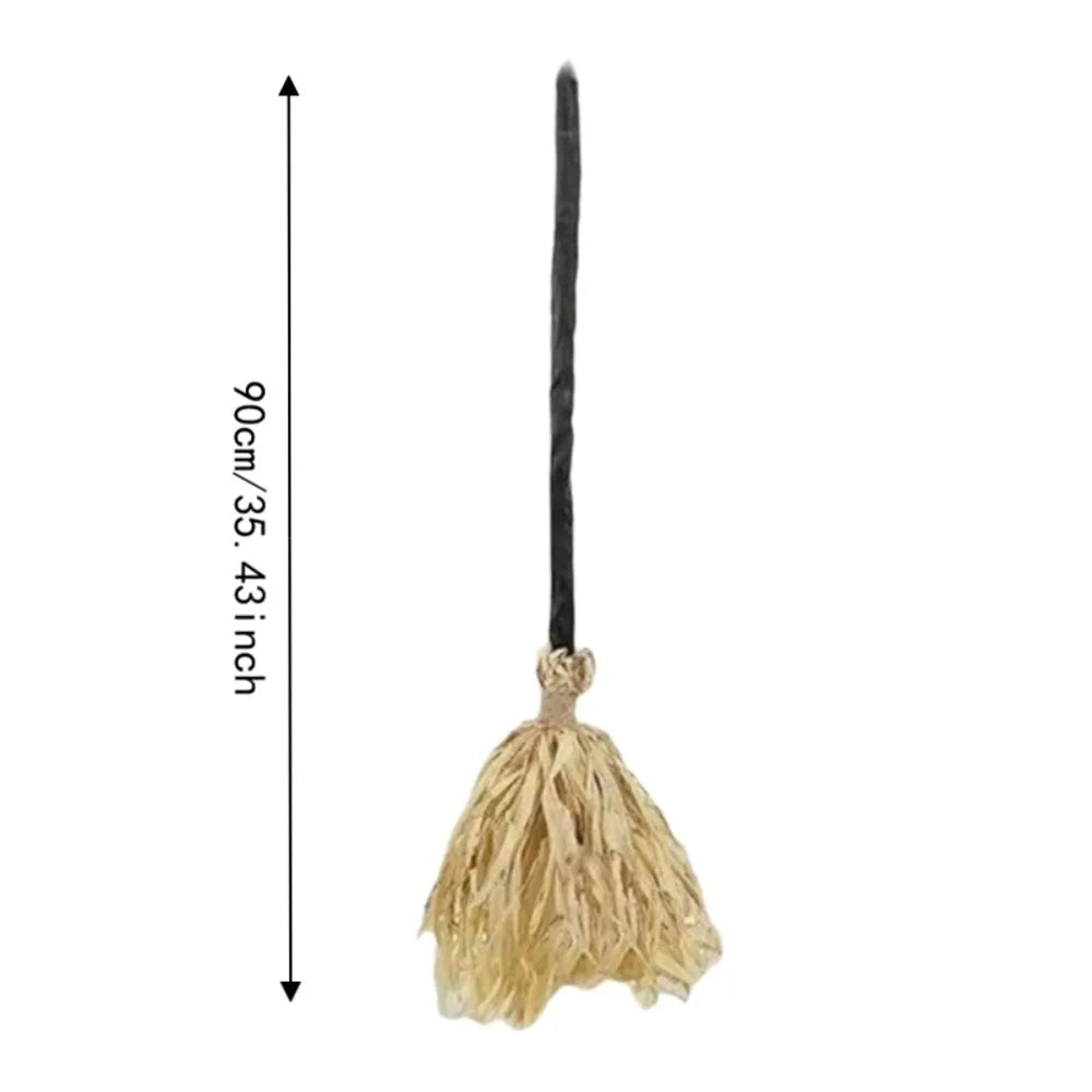 Glowing Animated Dancing Witch Broom with Sounds Bendable Stick Halloween Magic Witch Broomstick Walking Feet Movable