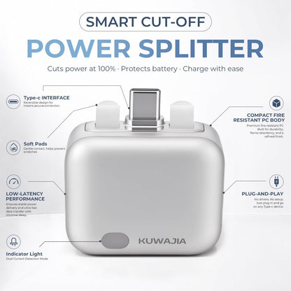 KUWAJIA 140W AI Smart Recognition Auto-Unplugger, Physical Disconnect Battery Guard, Auto-Eject on Full Charge, Fast Charging Adapter for Iphone, Android, Earphones