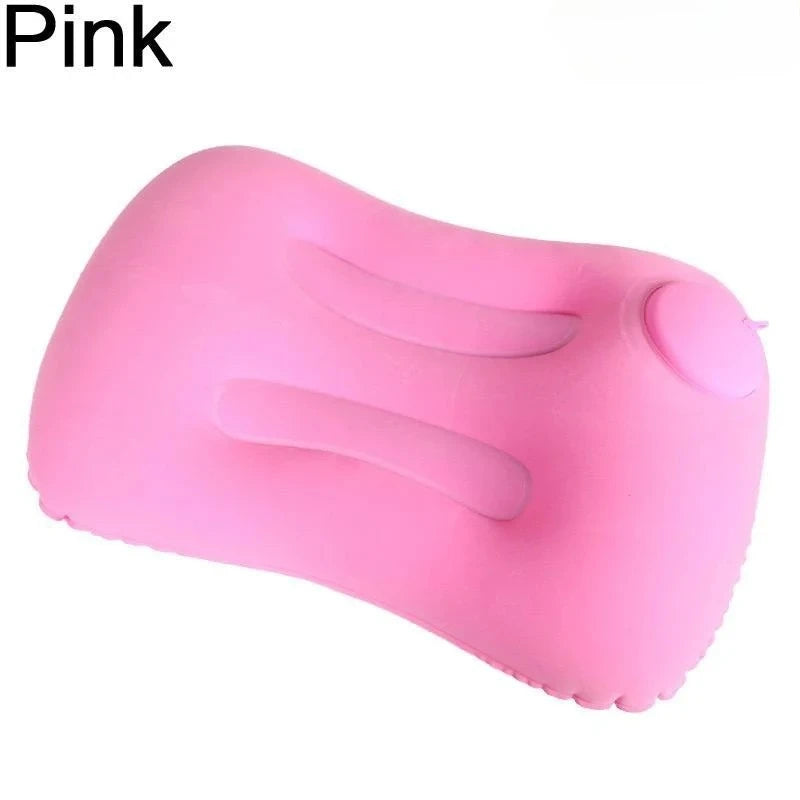 Flocked Inflatable Square Air Pillow Ultralight Portable Travel Cushion, Multifunctional Foldable Camping Pillow for Airplane Ca