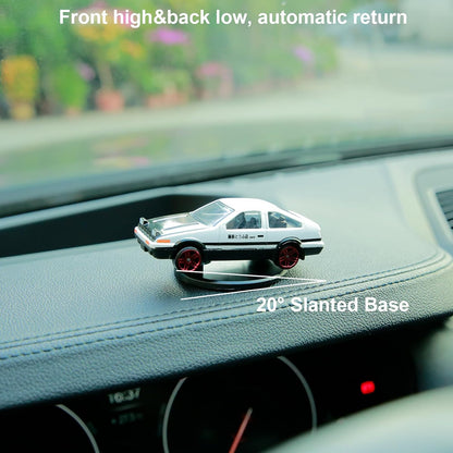 Car Drift Dashboard Ornament, Alloy Drifting Spin AE86 Model Mini Car Interior Dash Decoration Dynamic Rotate Auto Interior Accessories, Vehicleturn and Follow Drift