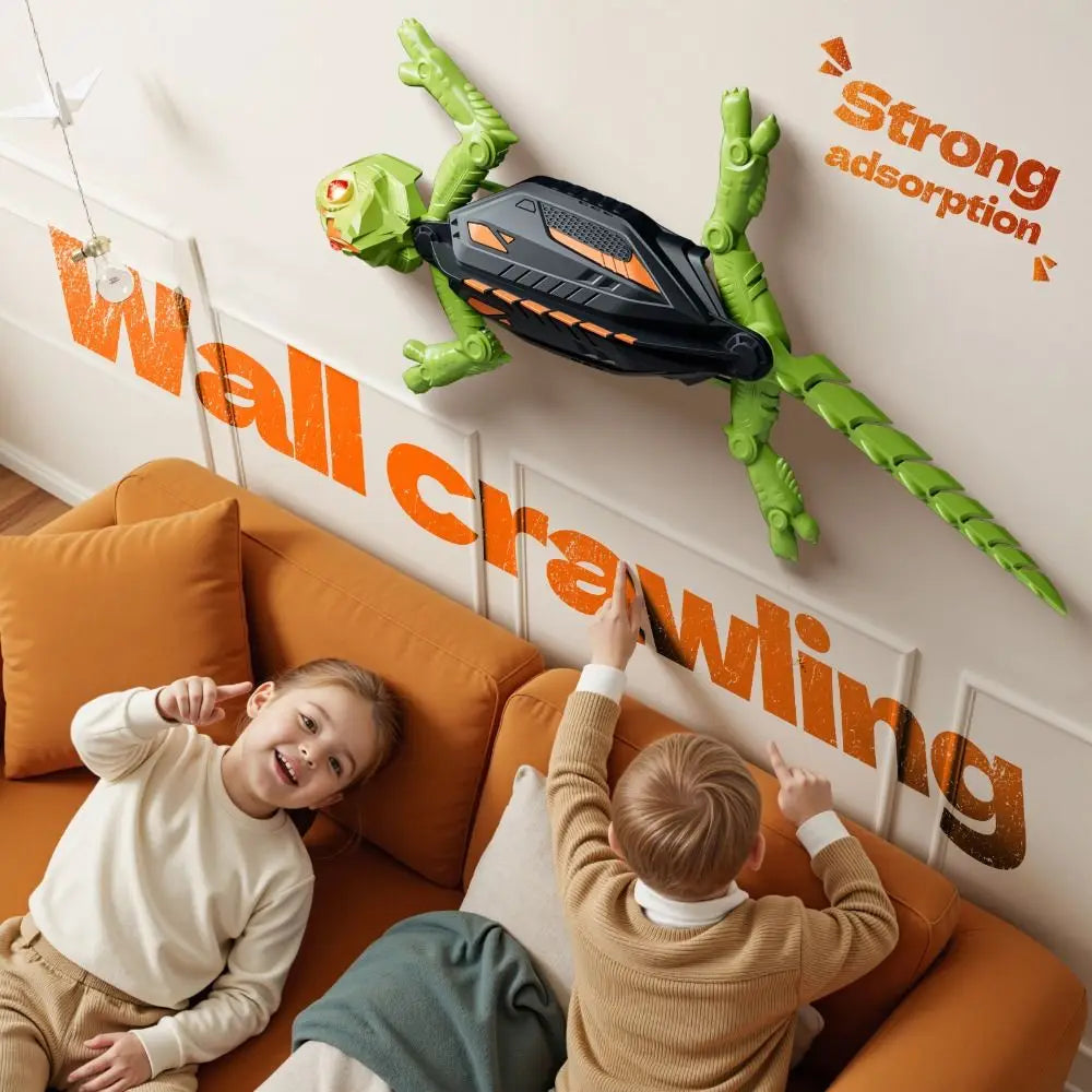 Rechargeable Wall Climbing RC Lizard Toy Realistic LED Eyes Climber Gecko Robot Toy Remote Control Cockroach Spider Toy For