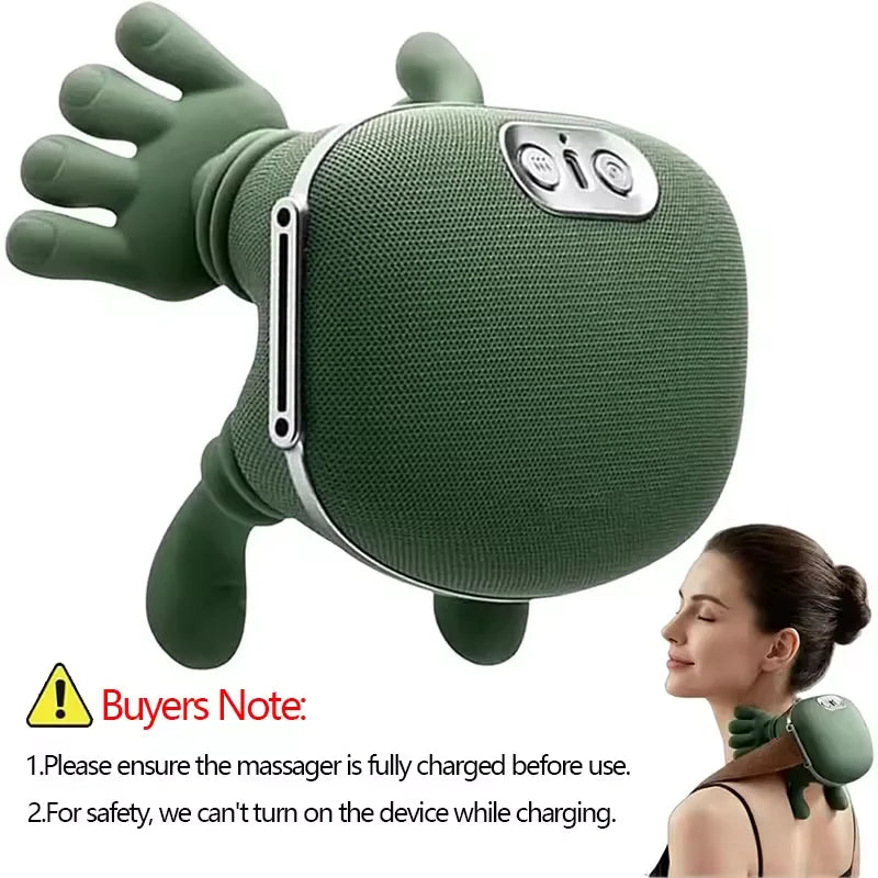 Wireless Neck and Back Massager with Heat 4D Kneading Shiatsu Deep Tissue for Shoulder Cervical Trapezius Kneading Massage