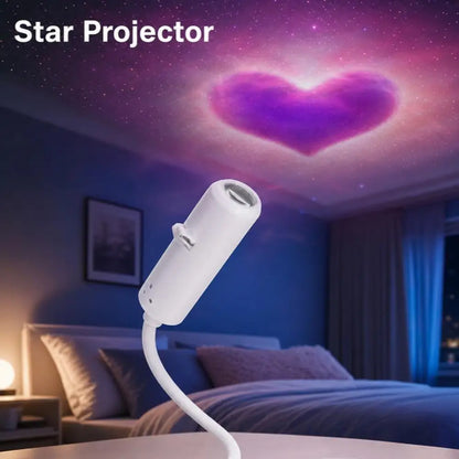 Car USB Starry Sky Night Light HD Smart Dynamic Holographic Light Projector Galaxy Projector Films Car Atmosphere Lights