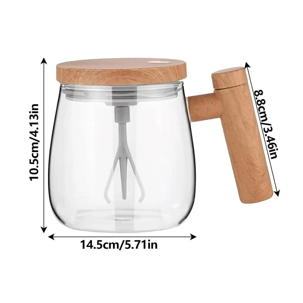 400ML Electric Blender Mixer Pot Portable Self Stirring Glass Coffee Cup Mugs Kitchen Tools for Milk Latte Coffee Drinks Mixing