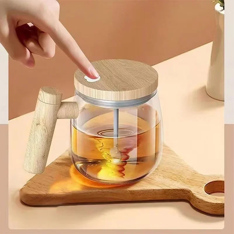 400ML Electric Blender Mixer Pot Portable Self Stirring Glass Coffee Cup Mugs Kitchen Tools for Milk Latte Coffee Drinks Mixing