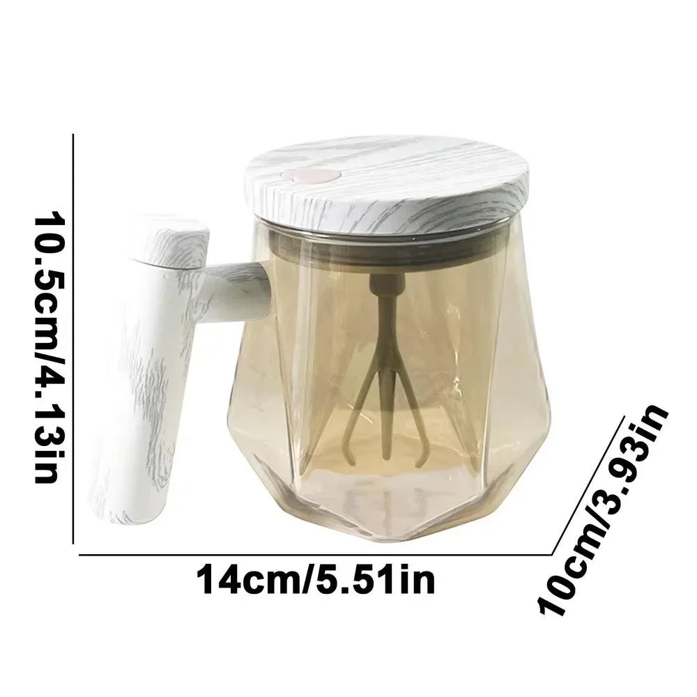 400ML Electric Blender Mixer Pot Portable Self Stirring Glass Coffee Cup Mugs Kitchen Tools for Milk Latte Coffee Drinks Mixing