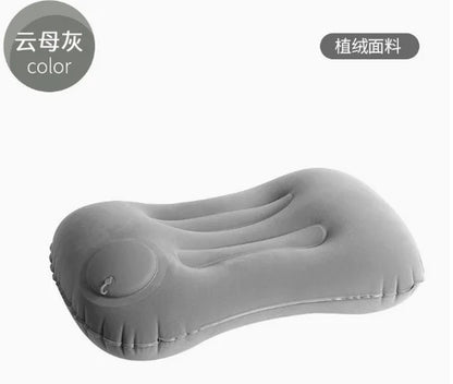 Flocked Inflatable Square Air Pillow Ultralight Portable Travel Cushion, Multifunctional Foldable Camping Pillow for Airplane Ca