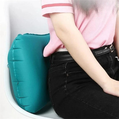 Flocked Inflatable Square Air Pillow Ultralight Portable Travel Cushion, Multifunctional Foldable Camping Pillow for Airplane Ca
