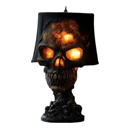 Spooky Halloween Skull Desk Lamp: Lava Stone Style with LED Light, Ideal for Party Mantel Decoration & Unique Room Accent