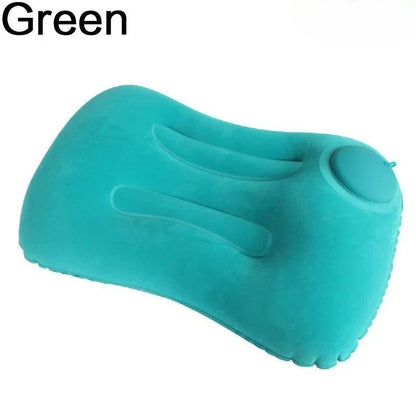 Flocked Inflatable Square Air Pillow Ultralight Portable Travel Cushion, Multifunctional Foldable Camping Pillow for Airplane Ca