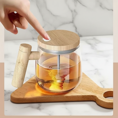 Electric Self-Stirring Glass Coffee Cup