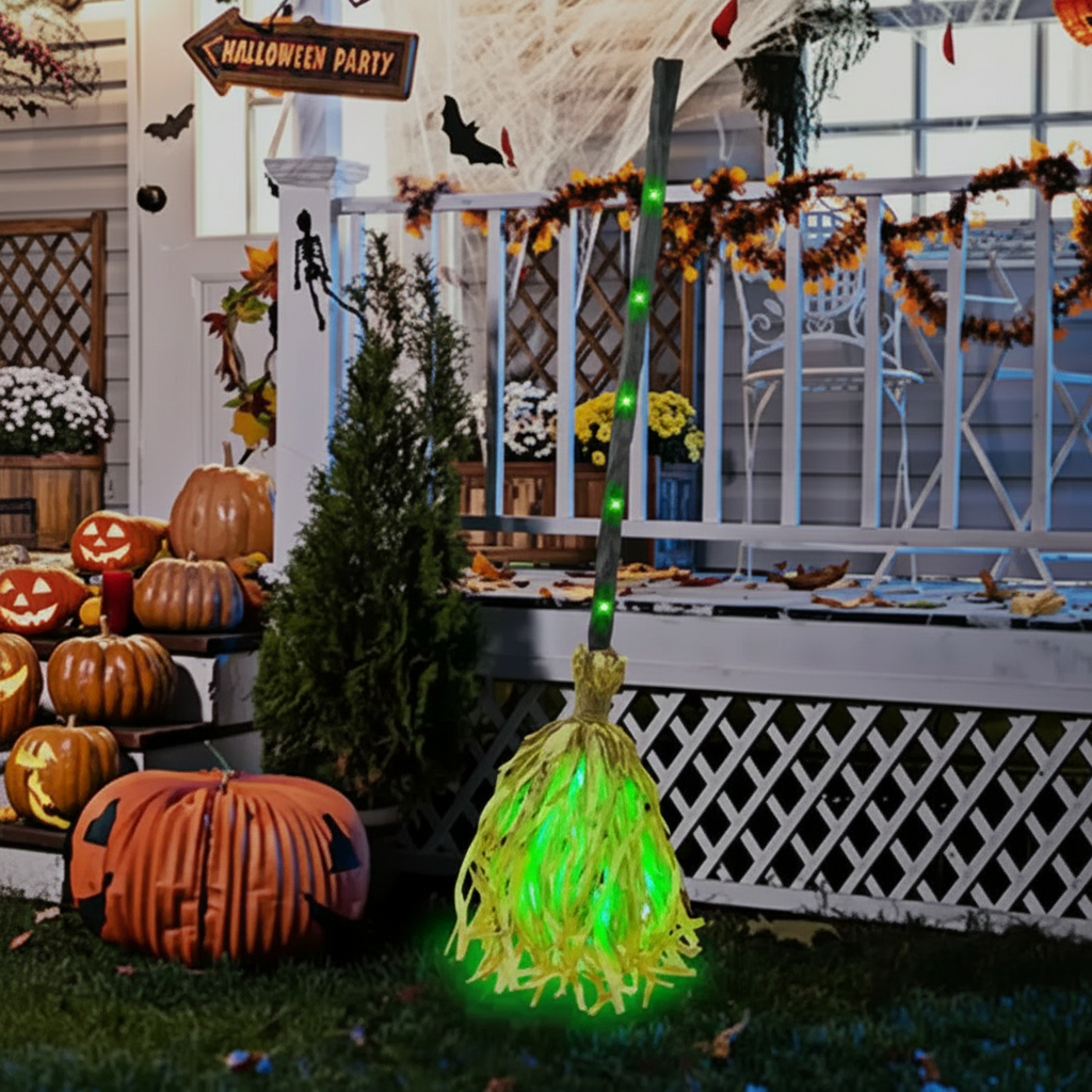Halloween Party Porch Broomstick