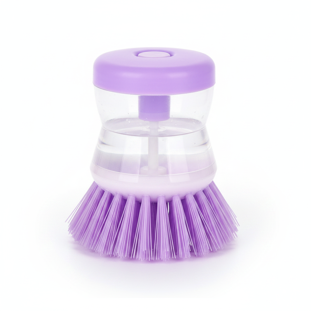 Palm dish brush on white background