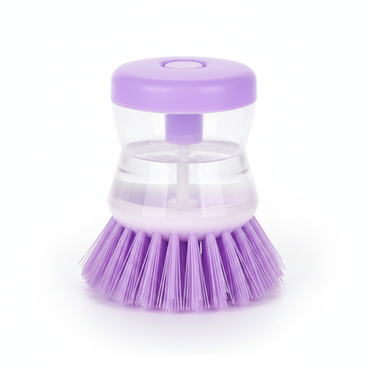 Palm dish brush on white background